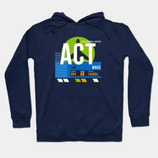 Waco (ACT) Airport // Retro Sunset Baggage Tag Hoodie